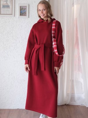 Bordo İplik Sweat Elbise Bordo İplik Sweat Elbise