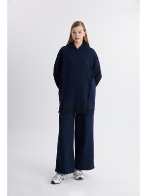 Lacivert Albert Kapüşonlu Basic Takım