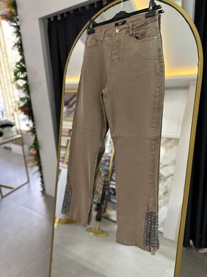 Çift Sıra Taşlı Kot