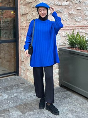 Lacivert Triko Tunik