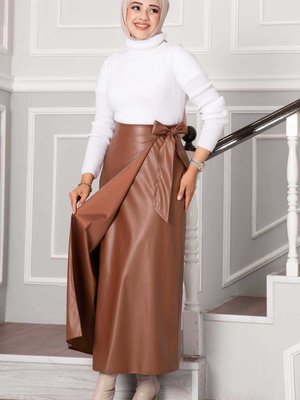 Yandan Bağlamalı Deri Etek Yandan Bağlamalı Deri Etek