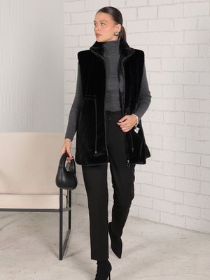 Siyah Suni Kürk Yelek