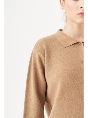 Latte Çizgili Triko Tunik