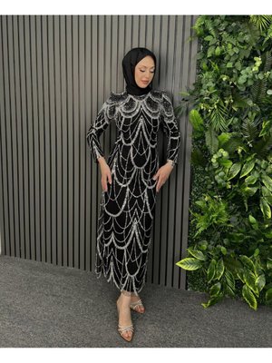 Defne Abiye Elbise Siyah