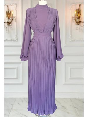 Alina Piliseli Abiye Elbise Lavanta