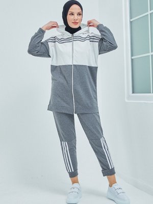 Kapüşonlu İkili Eşofman Takımı Antrasit Kapüşonlu İkili Eşofman Takımı Antrasit