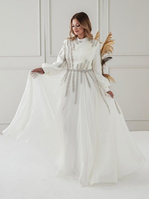 Ekru Çağla Abiye Elbise Ekru Çağla Abiye Elbise