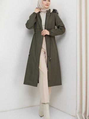 Allerli İçi Kürklü Bondit Mont Haki Allerli İçi Kürklü Bondit Mont Haki