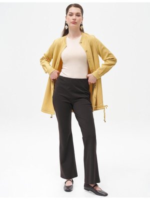Flare Fit Pantolon Koyu Kahve