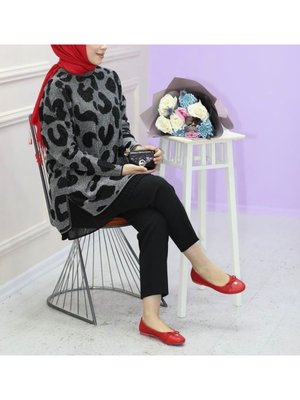 Leopar Desen Soğuk İplik Merserize İnce Premium Tunik