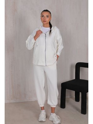 Ekru Fermuarlı Oysho Takım