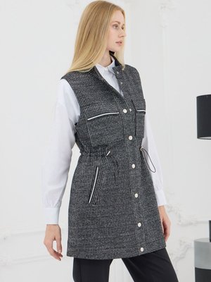 Mb28.72 Gümüş Şeritli Triko Yelek