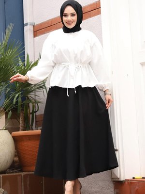 Beyaz Bronş Detaylı Takım Beyaz Bronş Detaylı Takım