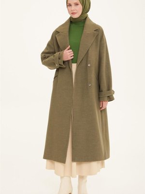 Kruvaze Kaplama Fleto Cepli Kaban Haki