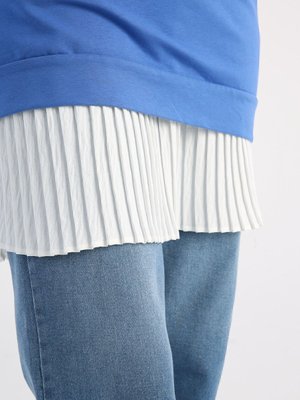 Beyaz Pileli Kısa Gömlek Etek