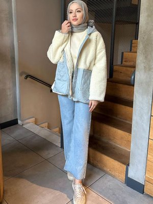 Chase Garni Cepli Peluş Mont Mint Yeşili Chase Garni Cepli Peluş Mont Mint Yeşili