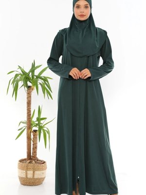 Fermuarlı Tek Parça Namaz Elbisesi Fermuarlı Tek Parça Namaz Elbisesi