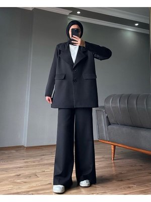Siyah Blazer Ceket Pantolon Takım