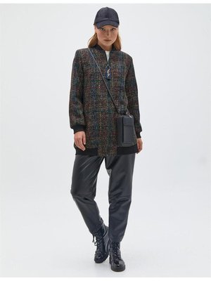 Tüvit Bomber Siyah Ceket