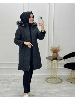 Çavuş Desen Seyyar Şapka Kapitone Ara Boy Kaban