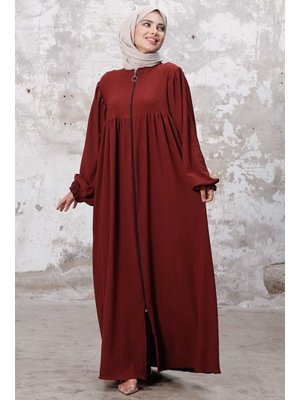 Bordo Esyel Büzgü Kol Ferace Bordo Esyel Büzgü Kol Ferace