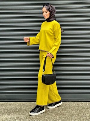 Yagyeşili Çoban Dikişli Triko Takım