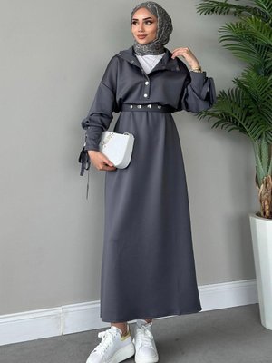 Arya Scuba Elbise Füme