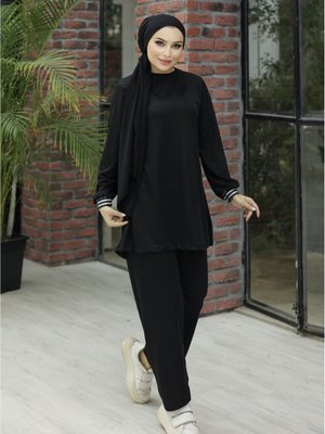 Kolu Lastikli Takım Siyah Kolu Lastikli Takım Siyah