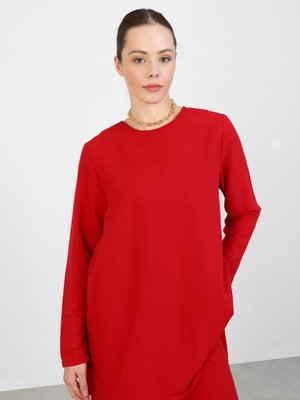 Kırmızı Aerobin Basic Tunik & Pantolon İkili Takım Koyu Kırmızı Aerobin Basic Tunik & Pantolon İkili Takım Koyu