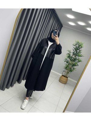 Deri Detaylı İki İplik Giy Çık Uzun Kap Deri Detaylı İki İplik Giy Çık Uzun Kap