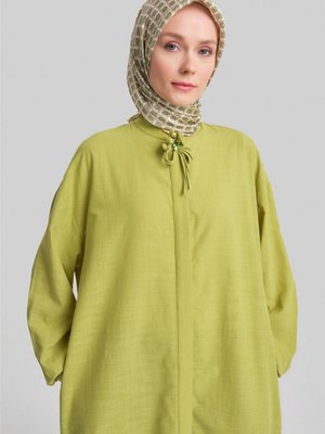 Broşlu Tunik Elbise Fıstık