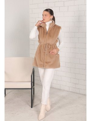 Bej Suni Kürk Yelek