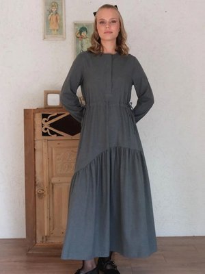 Antrasit Poliviskon Elbise Antrasit Poliviskon Elbise