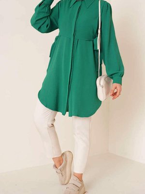 Yanları Bağlama Detaylıtunik Gömlek