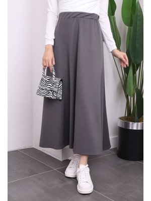 Füme Scuba Kloş Etek Füme Scuba Kloş Etek