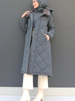 Şişme Anorak Mont Koyu Gri Şişme Anorak Mont Koyu Gri