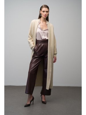 Bej Uzun Salaş Triko Hırka