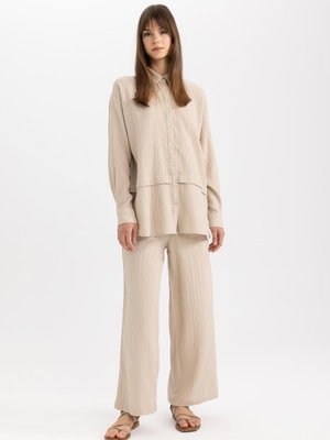 Wide Leg Geniş Bol Paça Esnek Belli Basic Düz Muslin Pantolon Z3340az24sp