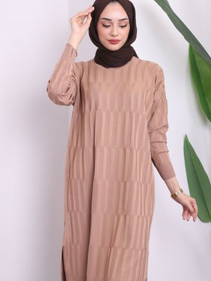 Bisküvi Soğuk İplik Merserize Triko Tunik Bisküvi Soğuk İplik Merserize Triko Tunik