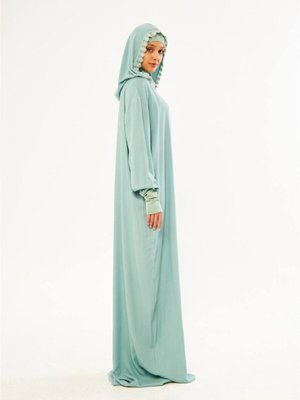 Namaz Elbisesi Kapüşonlu Dantelli