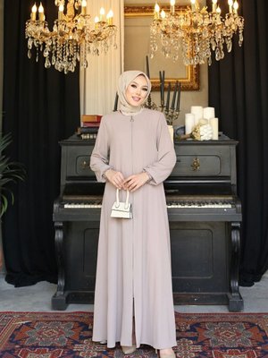 Medine Ipeği Mevlana Kloşlu Cepli Ferace Abaya