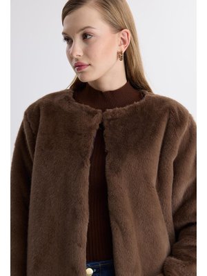 Kahve Ellos Astarlı Kürk