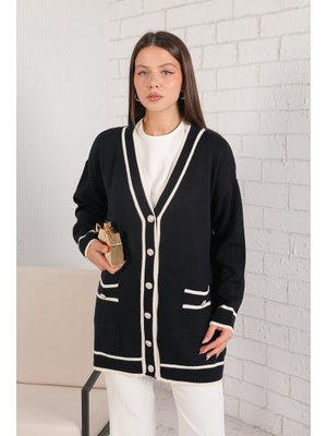 Lacivert Çizgili Hırka