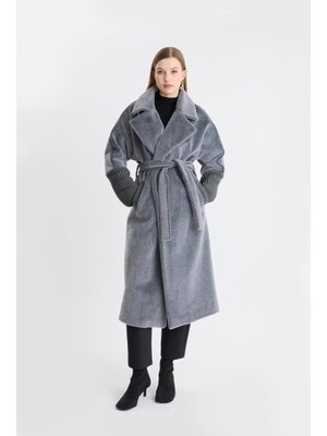 Gri Galezia Kol Detaylı Yumuşak Kaban