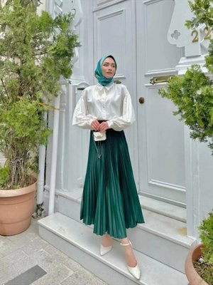 Beli Lastikli Pileli Etek, Standart Beden (henza)