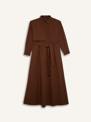 Yaka Poplin Uzun Kollu Gömlek Elbise D4164ax24au