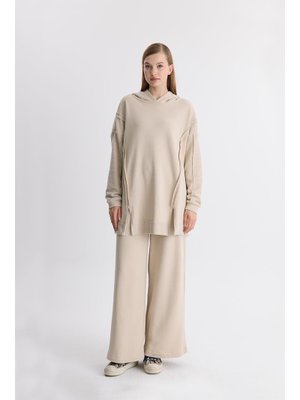 Bej Albert Kapüşonlu Basic Takım