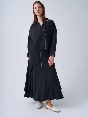 Tkm Ceket Volanlı Etek İkili Kupra Takım