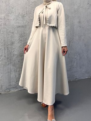 İnci Detay Scuba Elbise