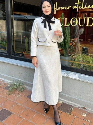 Biyeli Tüvit Takım Ekru Biyeli Tüvit Takım Ekru